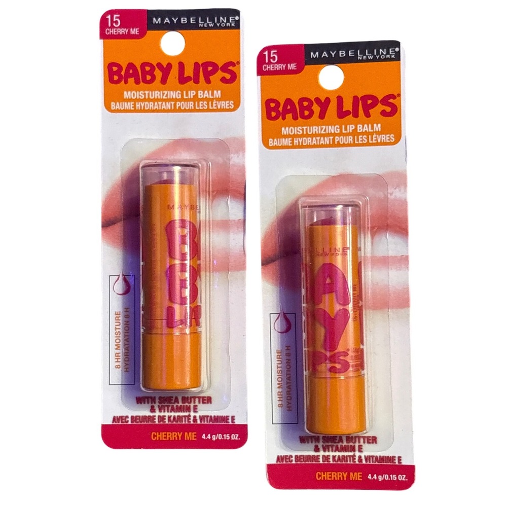 NEW Maybelline Baby Lips Cherry Me Moisturizing Lip Balm 15 Set of 2